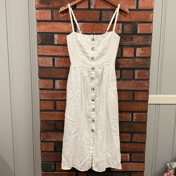 Reformation white linen midi dress - Picture 6 of 12